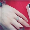 Anneaux de mariage Bague de mariage Ensembles de boucles d'oreilles Authentique 925 Sier Bijoux pour Pandora Square Cz Diamant Anneaux élégants Boucles d'oreilles avec Dh6Cv