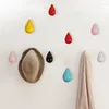 Hooks 1PC Water Drop Shaped Hook Wood Wall Hanger Door Back Key Holder Handbag Hat Clothes Wooden Decorative