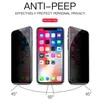 iPhone 11用アンチスパイPEEPプライバシースクリーンプロテクターミニ12 13 14 PRO MAX TEMERED GLASS XR XS 7 8 PLUS 9H保護フィルム付き小売パッケージ