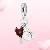 925 Sterling Silver Bead Mouse Charm Sparkling CZ Fashion Fit Original Pandora Snake Chain Bracelet Charms Jewelry DIY Making