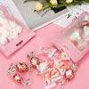 Pink Resealable Mylar Bag Smell Proof Holographic Packaging Pouch Flat Cute Bags with Clear Window for Food Storage Lip Gloss Jewelry Eyelash Packaging LX5263