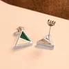 Kolczyki stadninowe Malachite Women's Triangle 925 Sterling Silver 2022 Prezenty mężczyzn i kobiet