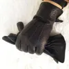 Five Fingers Gloves men's 100% sheepskin gloves deer skin pattern design warm and soft leather mittens with plush lining 221110