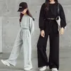 Clothing Sets spring autumn Kids tracksuit Children Girls Clothes Casual T-Shirt wide leg Pants Suit Teenager 5 6 7 10 11 12 year 221110