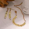 Chaînes Aensoa minimaliste oreille de blé perle pendentif colliers couleur or en acier inoxydable collier géométrique bijoux simples