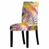 Housses de chaise 1 pièces plantes tropicales fleurs couverture élastique idyllique feuilles vertes Table de dîner étui décoration de la maison sièges extensibles