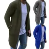 Maglioni da uomo Cardigan da uomo Tasche larghe Lungo Tinta unita Cappotto maglione lavorato a maglia davanti aperto Abbigliamento invernale da uomo