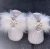 Первые ходьбы страус -перо, детка, зимняя жемчужная, нежно розовая детская семейная семейная обувь 2383141