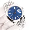 Luxe gouden wijzerplaat 41 mm designerhorloge roestvrij staal 904L automatisch mechanisch krasbestendig blauw kristal vergrotende kalenderkwaliteit Montre De Luxe