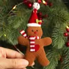 Christmas Decorations 3Pcs Decoration Gingerbread Man Doll Tree Small Hanging Pieces Accessories Home Decor