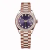 Assista Designer Diamond Watches Womens Autom￡tico Data de ouro rosa Tamanho 36mm 31mm 28mm Sapphire Glass imperme￡vel Montres Pote Dames Dames Iced Out Rel￳gios para Mulheres