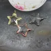 Charms 5pcs/lot Star Shaped Bezel Glass Pendants Earrings Plating Gunmetal/Rose Gold Edged Faceted Clear Crafts Necklace