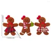 Christmas Decorations 3Pcs Decoration Gingerbread Man Doll Tree Small Hanging Pieces Accessories Home Decor