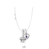 S925 Srebrny naszyjnik wisiorek 12 miesięcy urodziny kamień DIY Fit Pandora Charms Prezent biżuterii