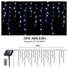 Strings 10M 300 LED Solar Christmas Icicle Lights Outdoor 8 Modes Waterproof Fairy For Holiday Patio Balcony Decor