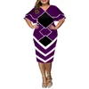 Plus Size Dresses Style XL-5XL Womens Printed Bodycon Midi Dress Ladies Evening Cocktail Party Upright And Elegant
