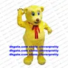 Lange bont gele teddybeer mascotte kostuum volwassen stripfiguur Outfit Pak Opening en Sluiting Productlancering ZX2111