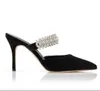 Marque de luxe Lutara femmes sandales chaussures cristal embelli Strappy Lady Mules sans lacet Sexy pantoufles fête mariage talons hauts EU35-43