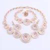 Wedding Jewelry Sets Dubai Gold Color for Women Round Design Necklace African Beads Set Nigerian Bridal Costume 221109