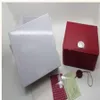 Luxury New Square Red per Omega Box Watch Bop -opustlet Card and Papers in English Watch Box Original Outer Outer Owatch 7608357 7608357