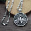 Chaines sanlan 12pcs wicca norrois viking arbre de vie collier ying yang soleil et lune bijoux