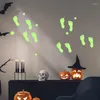 Snaren Halloween Luminous Handprints Bloedvlekken Wandstickers Holiday Lights Decoratie raam zelfklevend