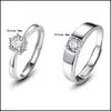 커플 반지 J152 S925 스털링 시에 커플 반지 다이아몬드 패션 단순 지르콘 쌍 링 벨리 밸런스 날 선물 드롭쉽 2 dhqa2