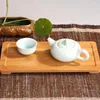Table de table carr￩e petite bambou kongfu plateau de plateau accessoire 27,5 14 1,5 cm de mat￩riau de haute qualit￩ naturel