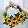 Decorative Flowers Sunflower Wreath Decoration Rattan Simulates Bright Home Wall Door And Window Accessories