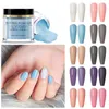 Nagelglitter ontmoet over 10pcs dompelende poeders set naakt serie dip art natural droge systeem kit decor 221110