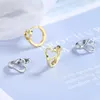 Hoop Earrings Women's Fashion Small Heart Shape Golden/White Minimal Huggies Tiny Female Earring Piercing Jewelry Gifts