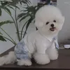 犬のアパレルかわいいペット犬服服カレッジスタイルjkドレスジャンプスーツ小さな服のためのチワワヨークシャーのための格子縞のカップル服