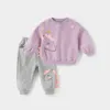 Giyim setleri 2pcs kız bebek sonbahar kış yürümeye başlayan kıyafetler çocuklar için iz takım elbise çocukları 1 ila 6 yıl 221110