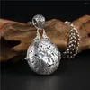 Colares pendentes de prata banheiros torcidos padrão incenso bola de caixa oca de colar de colar de tendência de tendência Acessórios para joias
