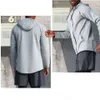 LU115 Hommes nouveau Yoga fermeture éclair à capuche veste décontracté à manches longues en plein air survêtement tenue Fitness sport double face tissu brossé Materi2e45