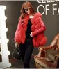 Kobiety płaszcz Święto Dziękczynienia na imitacja FoUx Fox Fur Fur Welmental Tlee Furt Outdoor Specien Street Street Pure Kolor Średni i długi płaszcze Rozmiar S-3xl