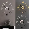 Wall Clocks Glass Clock Self-adhesive DIY 3D Modern Numbers Sticker Waterproof Living Room Office Home Decoration