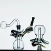 미니 유리 오일 버너 물 담뱃대 물 파이프 인라인 매트릭스 퍼크 10mm 공동 Recycler Dab Rig 벌집 재 포수