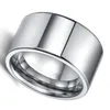 Eenvoudige 10 mm brede grote titanium stalen gezichtsring voor mannen Super brede zilveren kleur mannen grote vingerringen bruiloft sieraden