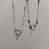 Цепи Kpop Vintage Goth Punk Heart Pendate Chain Chain Pearl Metal Collece для женщин соратники эстетические гранжные эмо -ювелирные украшения Y2K аксессуары