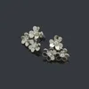 Charme stud oorbellen ontwerper voor dames luxe sieraden orecchini VC threeflowers drie boor oorbellen vier blad bloemen goud car209R