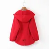 Women's Trench Coats XIKOM 2022 Women Autumn Casual Red Coat Vintage Drawstring Waist Hooded Windbreaker Female Streetwear Chic Outwear