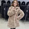 Manteau à capuche en fourrure pour femme Belle veste de mode d'hiver Rex pour femme