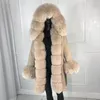 Women's Fur Real Liner Silver Collar Women Winter Casual Fashion Warm Overcoat Detachable Parka Coat