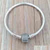 Charmarmband Charm Armband Authentic 925 Sterling Sier Armband med Clear Cubic Zirconia Passar europeiska Pandora Style Jewelry C DH4UQ