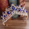 Bruiloft haar sieraden kmvexo Europees groen kristal tiaras vintage zwarte optocht kroon barok bruids accessoires cadeau 221109