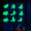 Strings Halloween Luminous Ghost Bat Hand Pumpkin Witch Wall Stick Luzes de férias Decoração Auto-adesivo fluorescente