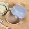 Roba per bambini Cartone animato Panda Ciotola Cucchiaio Set Paglia di grano bambino Alimentazione Solido Set da tavola Piatti Piatti per alimenti Gadget da cucina