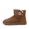 Botas de nieve de diseñador para mujer Tazz Slipper Fur Bota corta Zapatos ligeros transpirables Cuero Moda de lana cálida Hebilla original de otoño invierno genuino con tamaño de caja 35-44