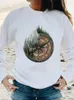 Women's Hoodies Graphic Sweatshirts Beach Lovely Holiday Cute Women Print Female Spring Autumn Fashion Casual Long Sleeve Clothing Pullovers